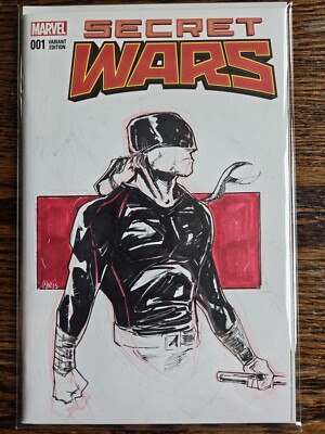 Secret Wars #1 With Daredevil Sketch By Chris Campana