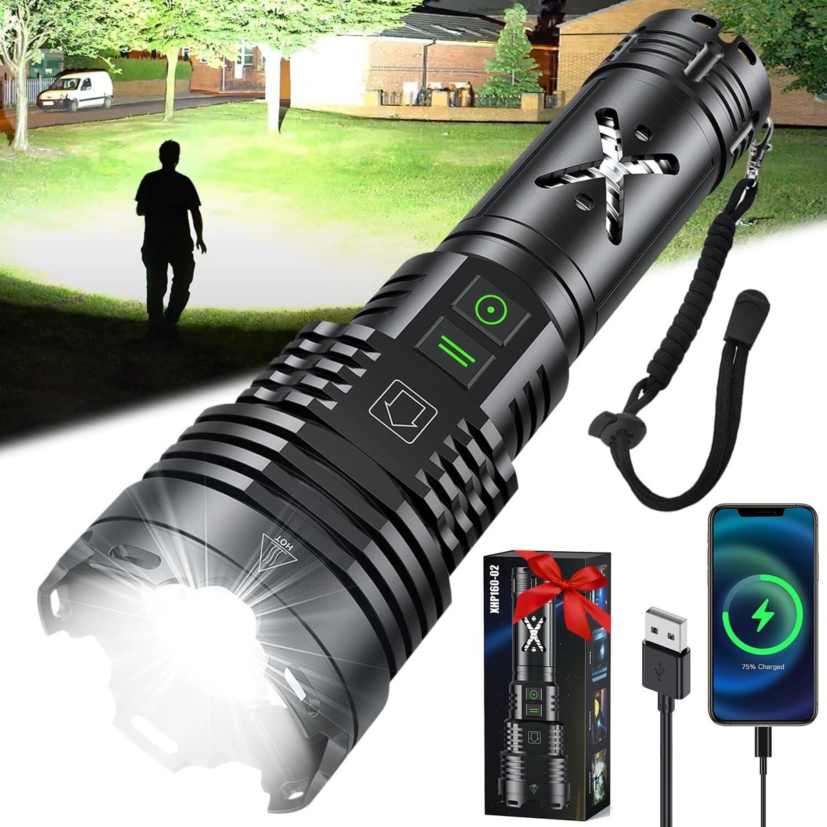Tom-shine Torches Led Super Bright Rechargeable Flashlight 5000mAh - View #6