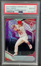 2019 Panini - MIKE TROUT /75 # 8 - PHOENIX - PURPLE MOJO - PSA 10