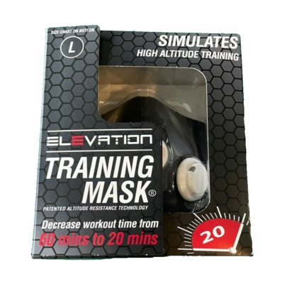 Elevation Training Mask 20 Simulates High Altitude Training Black Large NIB