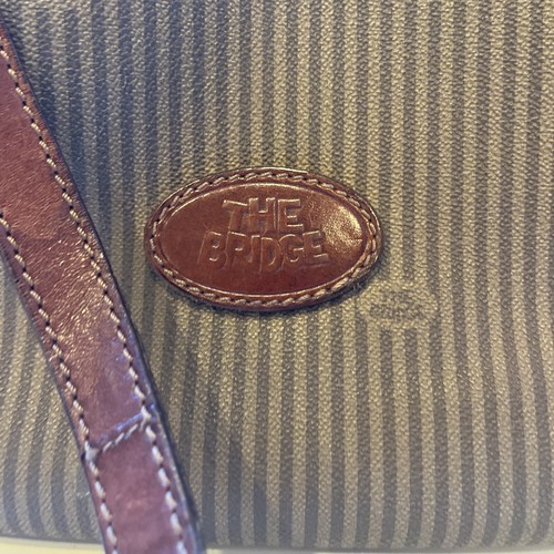 The Bridge Large Brown/Tan Coated Canvas And Leather Bag Purse Handbag Crossbody - Picture 2 of 15