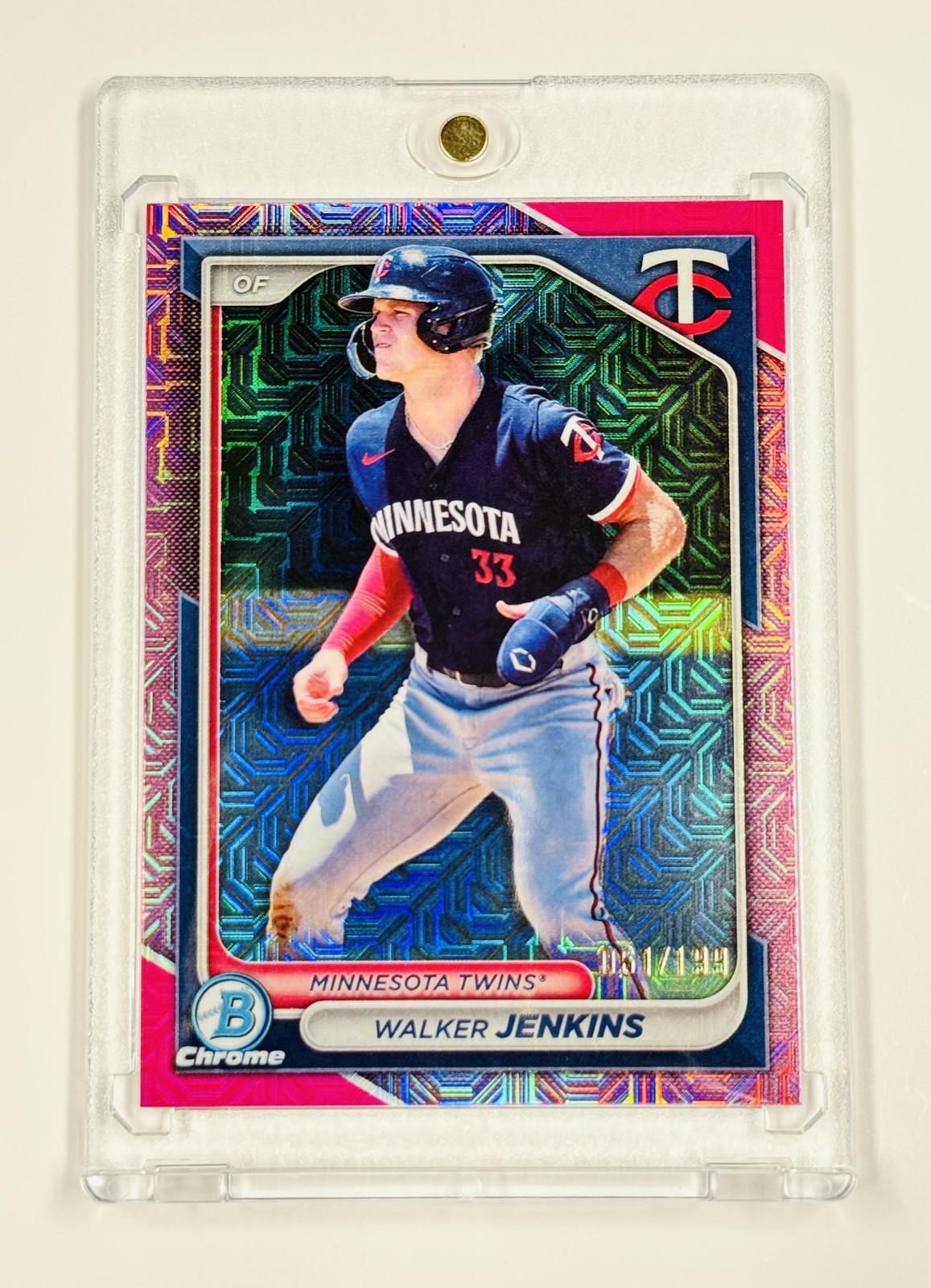 Walker Jenkins Prospects Pink Mojo Refractor /199 2024 Bowman Chrome Twins
