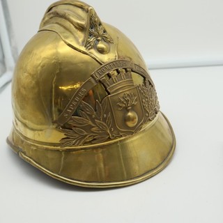 Historic Fireman Helmet Brass Circa 1900 France