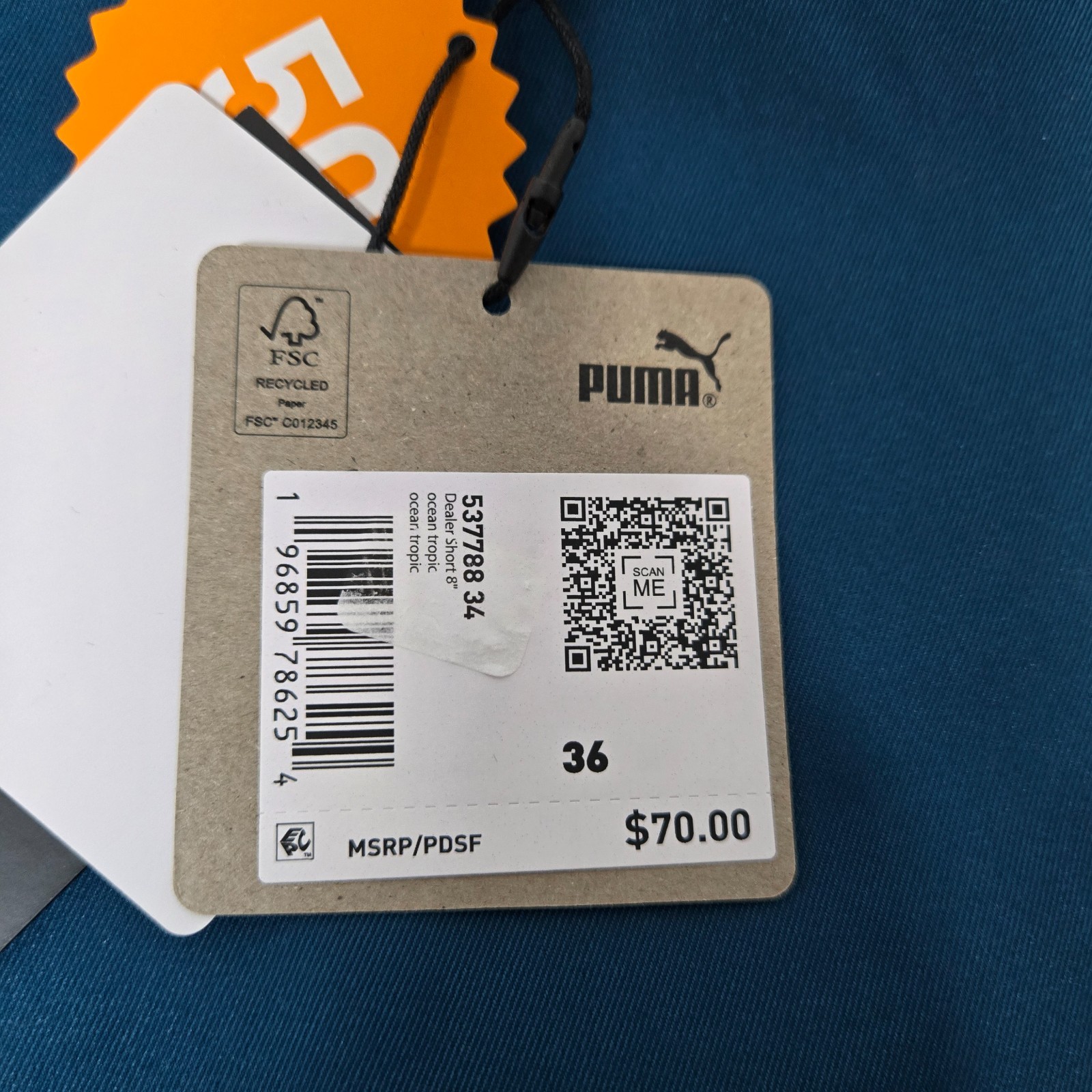 Puma Men's Dealer 8" Golf Shorts Ocean Tropic Blue Size 36 thumbnail 6