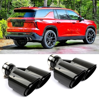 For Chevrolet Traverse 2.5'' In Dual Exhaust Pipe Tip Double Wall Stainles Carbon