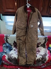 CARHARTT Brown Men  s 48 Short Coveralls Quilt Lined Insulated