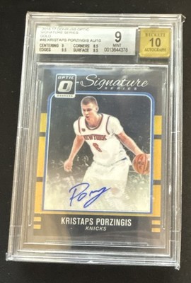 2016-2017 Panini Donruss Optic #46 Kristaps Porzingis Auto 1/10