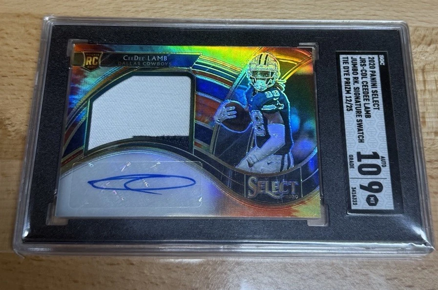 CeeDee Lamb Panini Select Rookie Swatches Prizm #RSCDL Tie-Dye