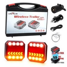 Wireless Trailer Lights Magnetic, New Rechargeable LED Trailer Light Kit Black