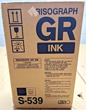 Genuine Riso S539 / S-539 Black Duplicator Ink Box of 2 for GR1700, GR1750