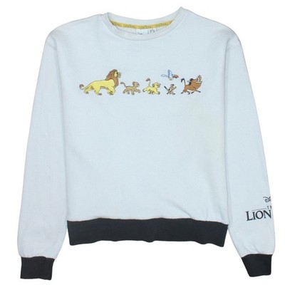 Disney Damen Sweatshirt weiß Der König der Löwen Grafik Rundhalsausschnitt Größe S