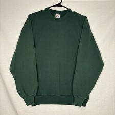 Vintage 80s Jerzees Green Blank Crewneck Sweatshirt Sz M Made in USA