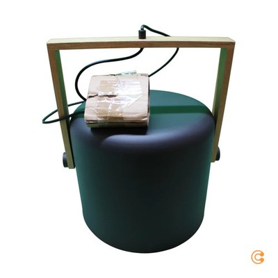 JUST LIGHT Pendelleuchte Hängelampe Cup schwarz holz 35cm Metall Holz IP20