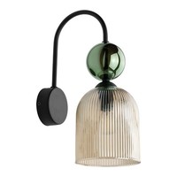 Wandlampe Esszimmer Glas Metall E14 Cognac GrüN B:13 Cm Wandleuchte Schlafzimmer