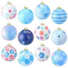 12 Pcs 3.15 Inch Christmas Ornaments Cartoon Plastic Ornaments Colorful Dot C...