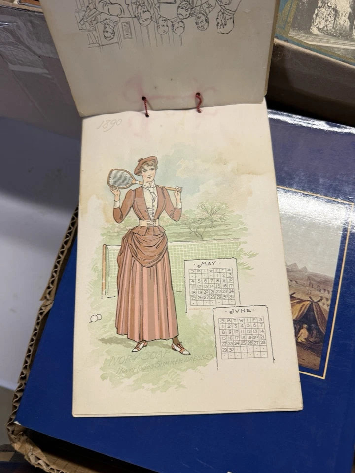 Vintage Ivory Soap Advertising Calendar For 1890. Color Illustrations. - Image 3 of 4