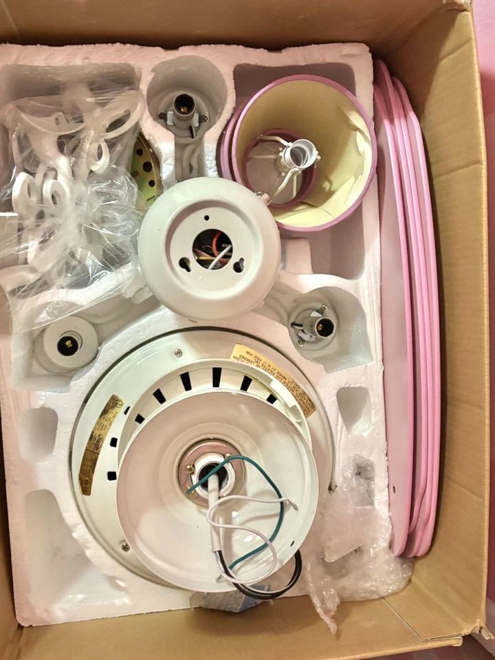 Hunter Kid’s Collection Dreamland 44" Ceiling Fan Pink and Floral  - Image 3 of 3