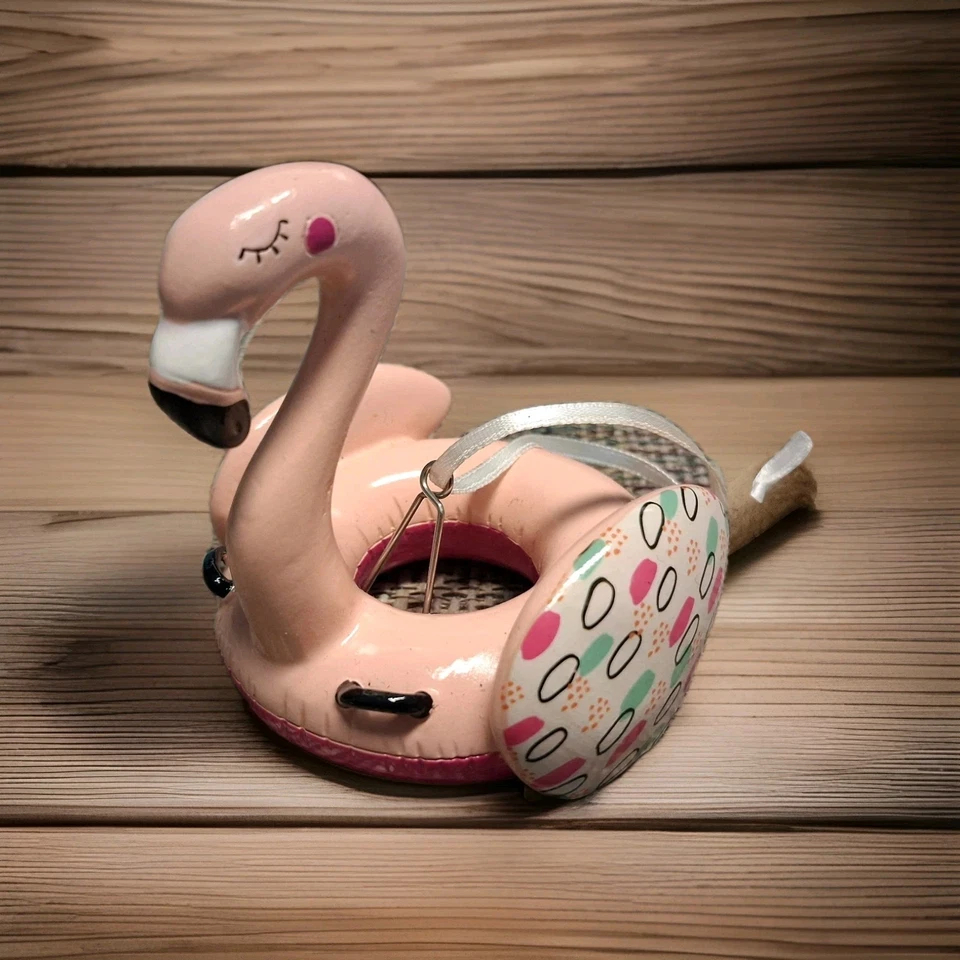 ENTZÜCKENDE PUNZE ROSA FLAMINGO POOL SCHWIMMROHR ORNAMENT Baby Mädchen - Bild 2 von 4
