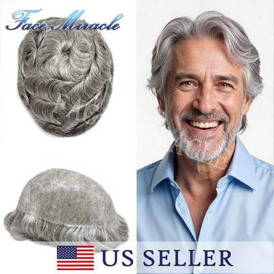 Toupee Men Hair Piece All Poly Skin PU Mens Toupee Natural Human Hair System