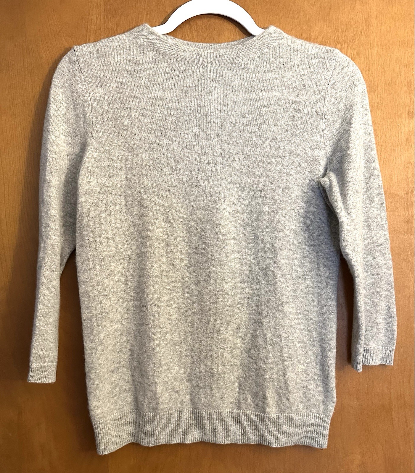 Talbots 100% Cashmere Women's Pullover Sweater Gray Small 3/4 Sleeve