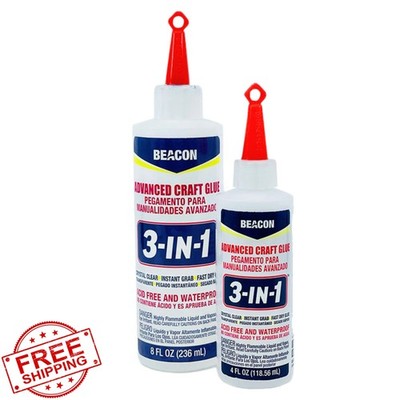 BEACON 3-in-1 Craft Glue, 4oz Fast-Drying Clear Adhesive