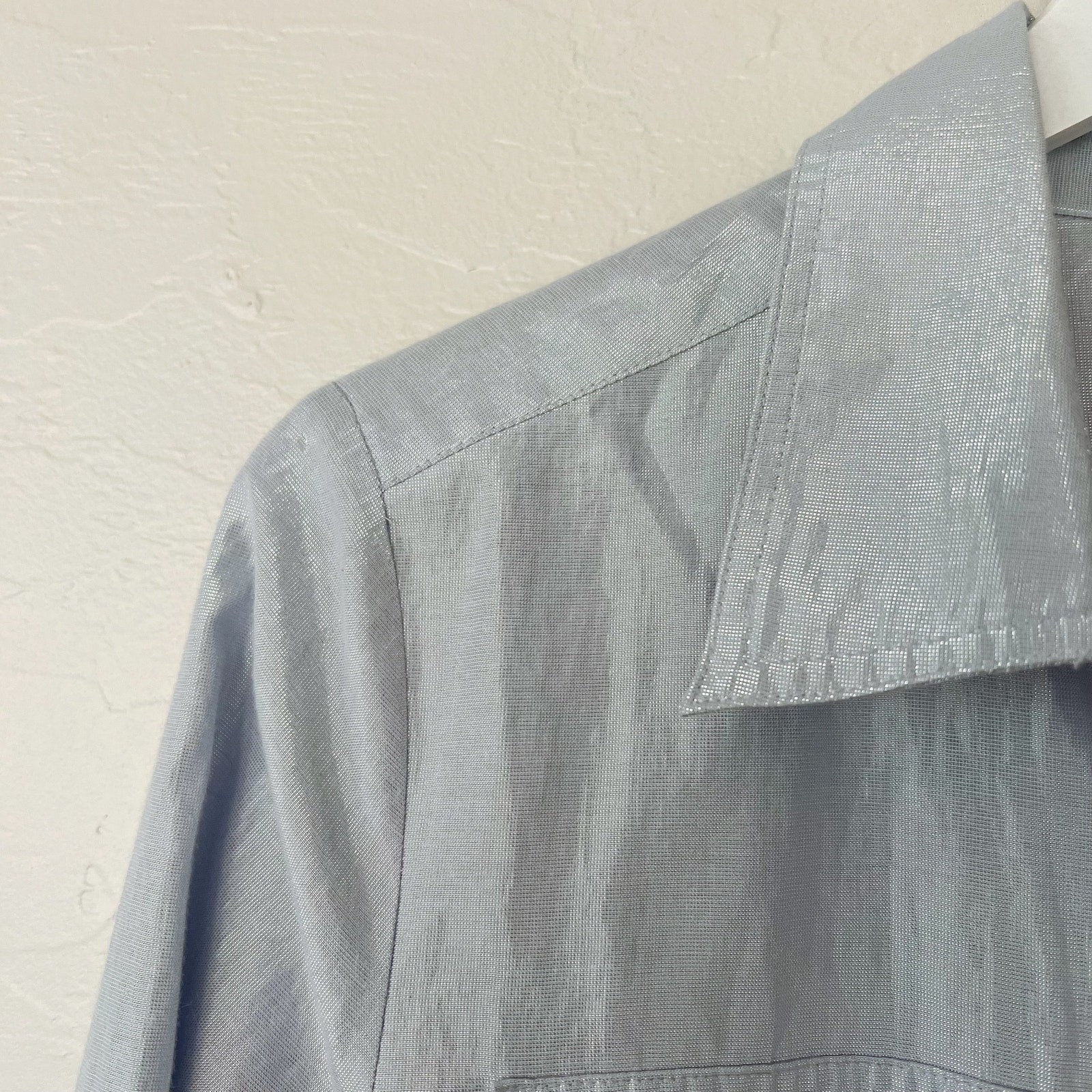 Ruby Rd. Silver Metallic Button Down Top size 8 - image 4