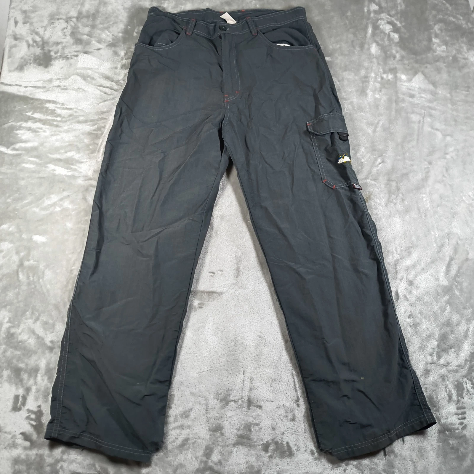 Vintage Fishworks Cargo Pants Men 32x29 Outdoor Fish Baggy 90s Embroidered Nylon