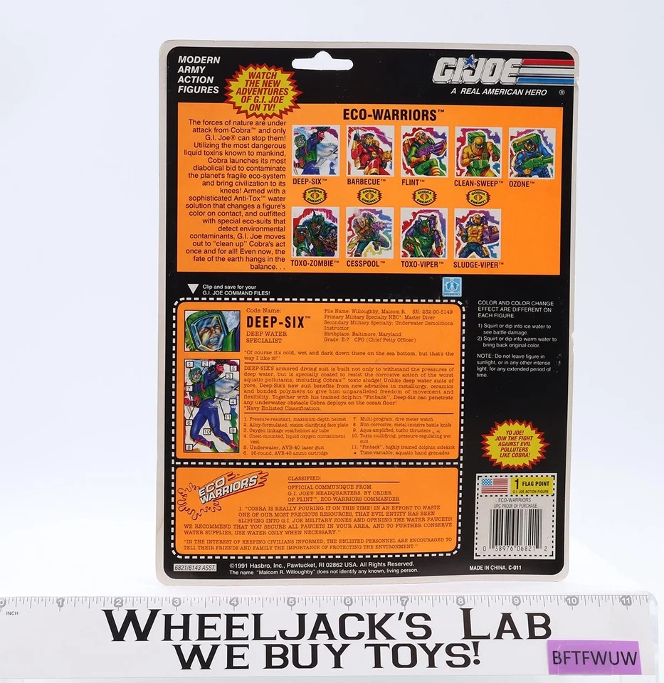 Figura de acción Hasbro Deep Six GI Joe Eco Warriors 1992 NUEVA SELLADA MOSC Foto 2 de 4