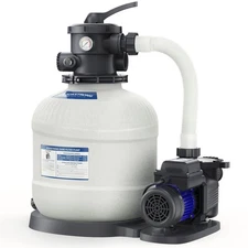 16in Sand Filter Pump for Above Ground Pool with Timer, 3/4 HP Pool Pumps Abo...