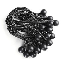 25pcs 8" Black Ball Bungee Bungie Cord Heavy Duty Canopy Tarp Tie Downs Straps