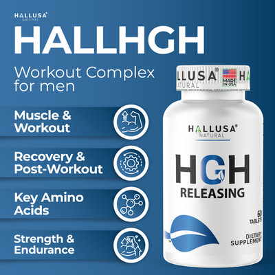 HallHGH Supplements for Men Nitric Oxide Support Amino Acid Complex 60 Tablets