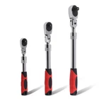 3PCS Extendable Flex-Head Ratchet Wrench 1/4" 3/8" 1/2" Drive W/ Storage Case