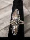 Vintage Native American Made Sterling Silver Flower Ring 1970s Size 6 Signed RBP
