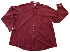 Van Heusen Men's Dress Shirt XL 17.5 34/35 Red Wrinkle Free Button Up Oxford
