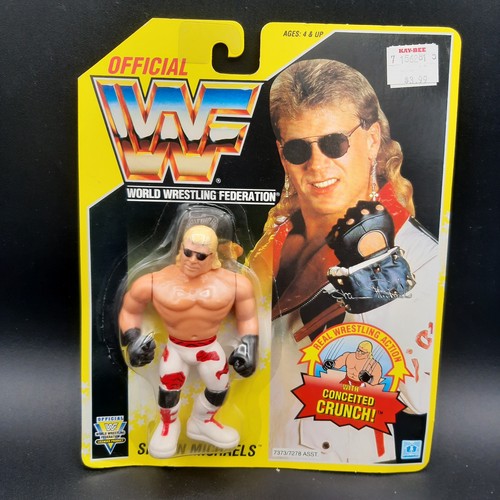 SHAWN MICHAELS WWF HASBRO SERIES 7 YELLOW CARD MOC...