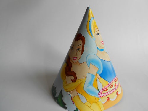 DISNEY PRINCESS BIRTHDAY PARTY HATS PK8 