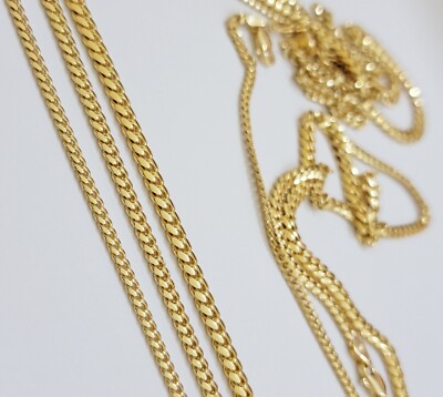 Real 18k Gold Chain Necklace Miami Cuban Link 18-26 Inch SOLID Men  Women - Main Image