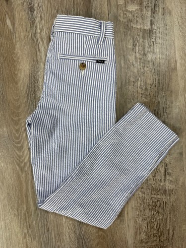 Polo Ralph Lauren Boys Seersucker Pants 6 Adjustable Blue Stripe Preppy Classic - Picture 8 of 9