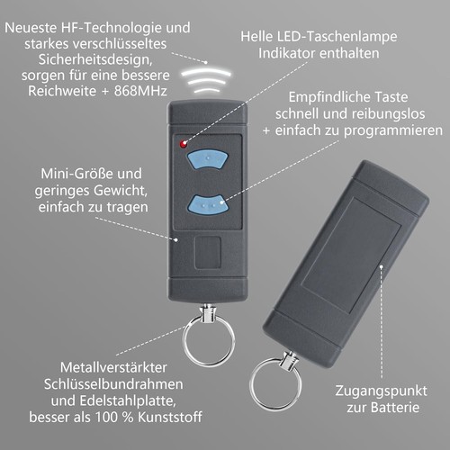2X NEW Garage Door Remote Transmitter Replacement for HORMANN HSE2-868,HSM4-868 - Picture 7 of 7
