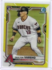 2021 Bowman Chrome Yellow Refractor #95 Daulton Varsho /75 (RC)
