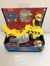 Paw Patrol Moto Pups Rubble Deluxe Motorcycle Pull Back Vehicle & Figure NEW Toy