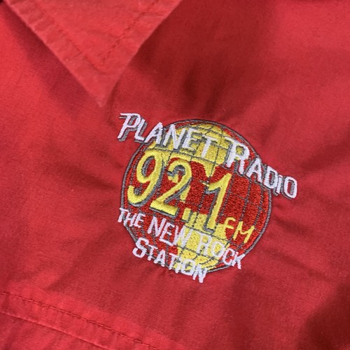 Vintage Hilton Shirt Mens Large Red 90s Planet Radio 92.1 The New Rock Station - Picture 3 of 12
