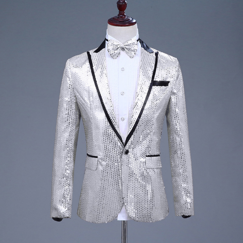 Sequin One Button Dress Blazers New Nightclub Suit Jacket Stage Singer Costume - Bild 25 von 31