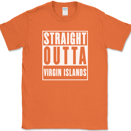Straight Outta Virgin Islands T-Shirt Funny US Territory Country Pride Text Tee - Imagen 8 de 10
