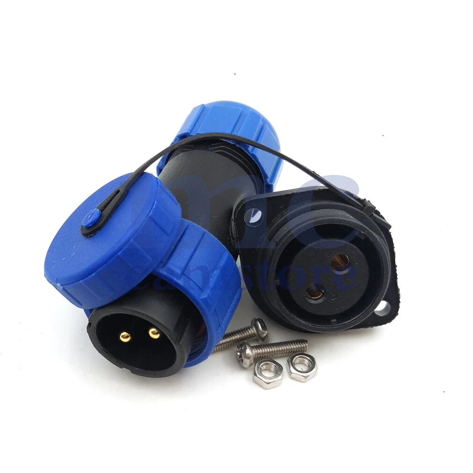 SP21 2 Pin Waterproof Electrical Wire Connector,Circular Screw Crimp Plug Socket - Image 3 of 4