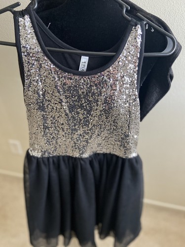 NWOT Girls TuTu Dress with Matching Jacket Black & Silver Sequin Sz12. Too Cote - Picture 7 of 8