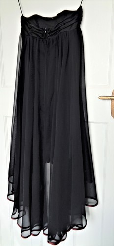 Vintage Terence Nolder Black Chiffon Strapless Evening/Prom/Ball Dress Size 10 - Picture 5 of 8
