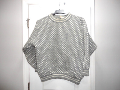 Devold Sweater Size large 100% Wool Norway 1853 Fisherman Gray