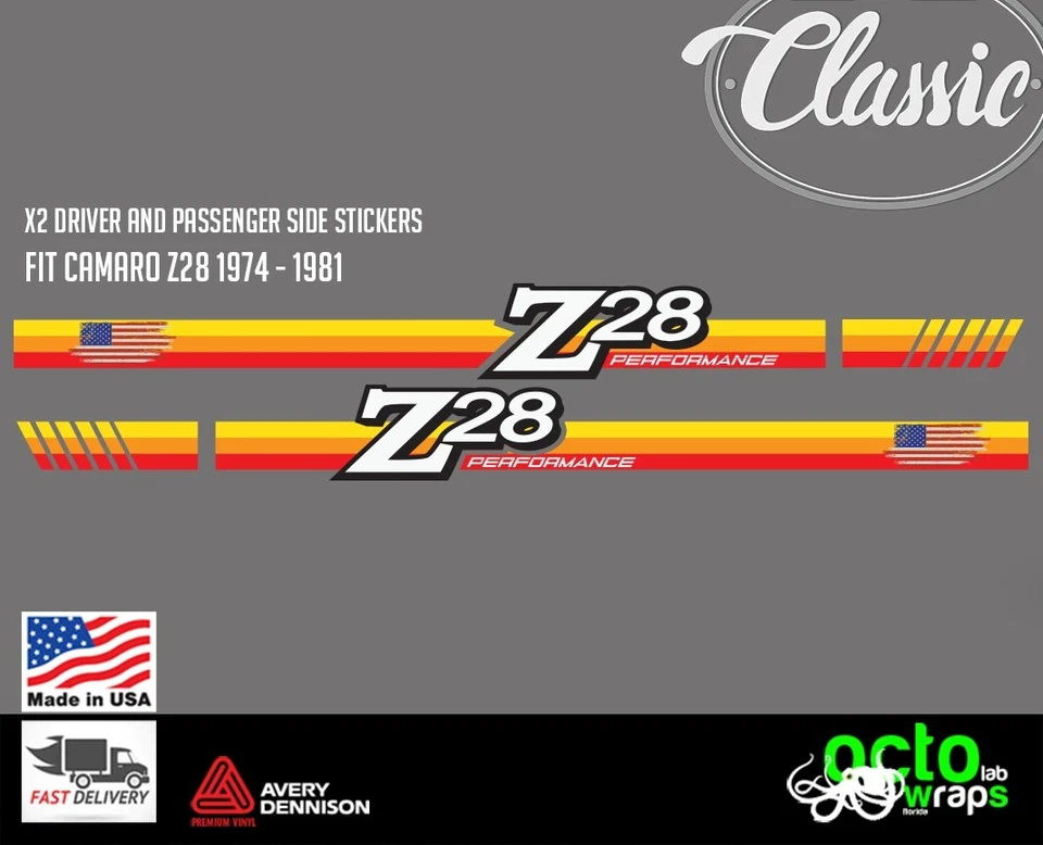 Calcomanía adhesiva para puertas Chevrolet CAMARO Z28 piezas clásicas hot wheels slot car Foto 2 de 4