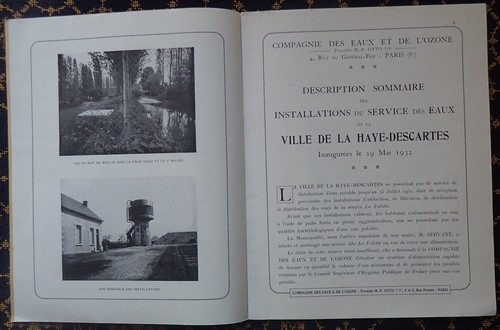 Cie GENERALE de L'OZONE~VILLE de LA HAYE-DESCARTES~SERVICE des EAUX~1932 - Picture 3 of 8